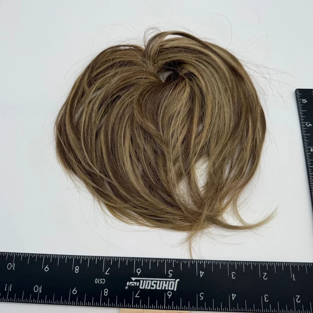 Scunci‎ messy bun Hair light brown highlights extension